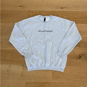 Gildan - In Love & Engaged Crew Neck Sweatshirt in Gray & Black